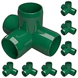 FORMUFIT F0344WT-GR-8 4-Way Tee PVC Fitting, Furniture Grade, 3/4