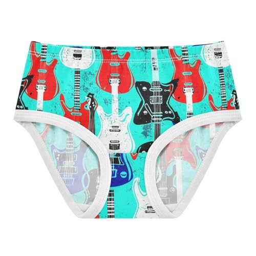 Joisal Toddler Underwear Floral 2t Cotton Panties for Girl Fun Print Kids Briefs Undies Cool Electric Guitar
