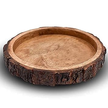 Deseno TWN Wooden Clasp Serving Tray | Platter for Snacks or Dry Products | Kitchen Ware Accessories 8 inch