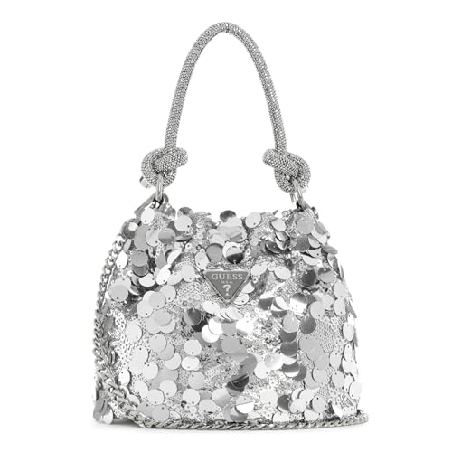 Mini sac argenté GUESS Holiday Shine Pochette Mini Silver de fête