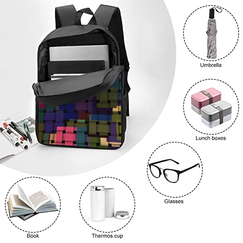 Sac à dos scolaire 17 pouces Colors imprimé 3D étanche pour ordinateur portable ados - 6
