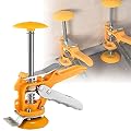 GGMWDSN Tile Leveling System, All-Steel Tile Height Regulator Handheld, Precision Locator Wall Leveling Lifting Construction Tool, Labor-Saving Arm Lifting for Walls, Floors, Doors, Cabinet,4pcs