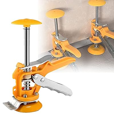 GGMWDSN Tile Leveling System, All-Steel Tile Height Regulator Handheld, Precision Locator Wall Leveling Lifting Construction Tool, Labor-Saving Arm Lifting for Walls, Floors, Doors, Cabinet,4pcs