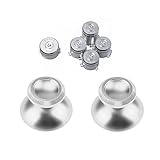 Xinkeen Aluminum Alloy Metal Thumbstick Analog Stick and 9mm Bullet ABXY+X Buttons for Xbox One Controller - Silver