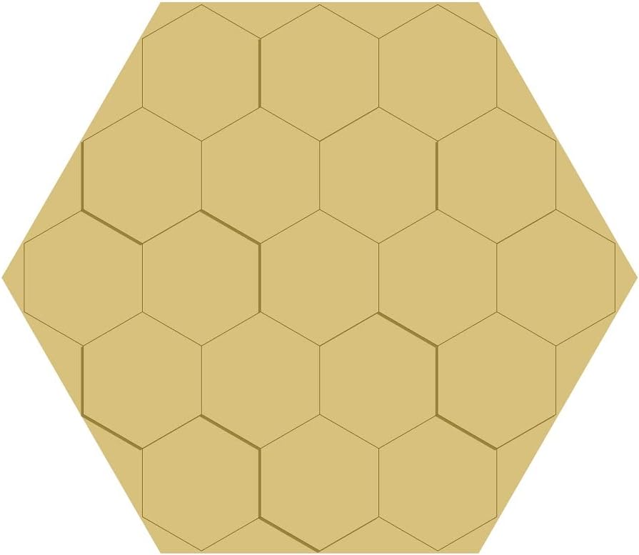 3D Hexagon Barn Quilt Cutout Unfinished Wood Grandmas Garden Door Hanger Shaped Canvas Style 1 Art 1 (12")