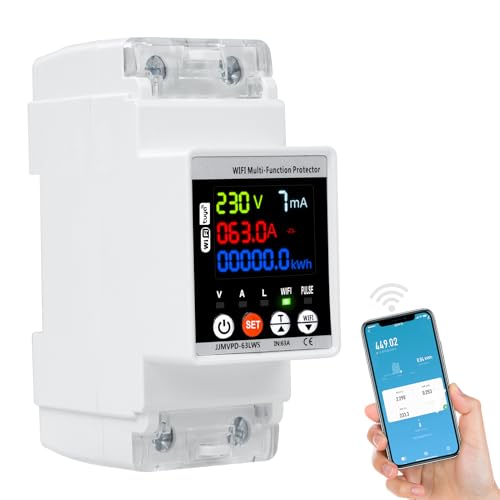 63A wifi contatore energia elettrica Automatica protezione da sovratensione e sottotensione wifi Scaricatore di sovratensione 220v Automatico perdita sopra protezione (tensione regolabile)