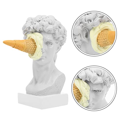 Estatua decorativa de resina cabeza David 6.3 pulgadas miniatura 5