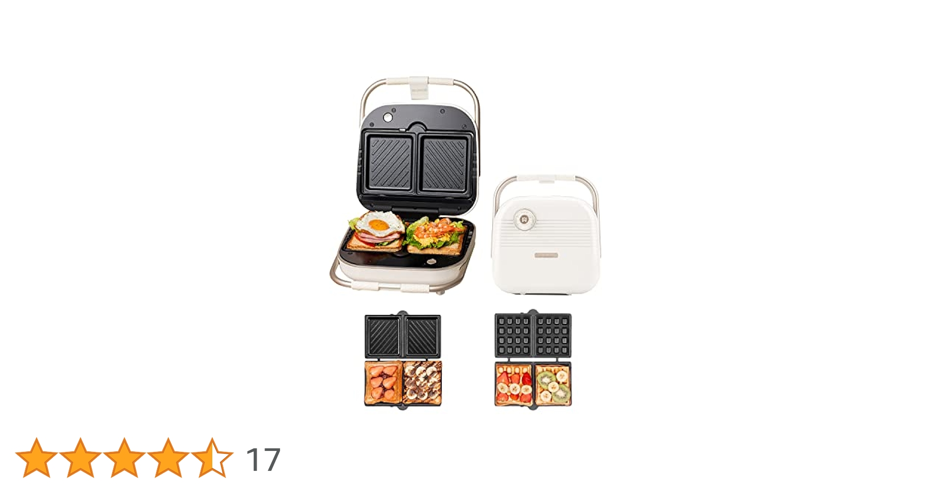 Amazon | SOLEMOOD ダブルホットサンドメーカー ワーフル