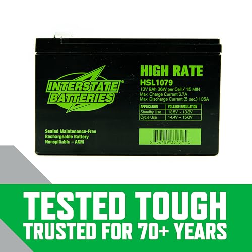 Image of Interstate Batteries High Rate Battery 12V 9Ah SLA AGM VRLA HSL1079