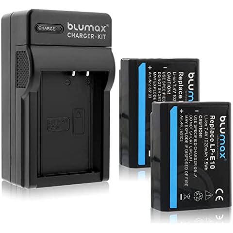 Blumax LP-E10 1020mAh + Ladegerät | Canon EOS 1100D 1200D 1300D Cover
