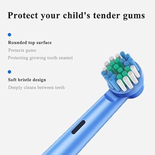 Spazzolini elettrici bambini 6-12 anni, spazzolino elettrico ricaricabile con timer, 3 modalità, impermeabile lPX7 con testina a 4 setole morbide (blu)