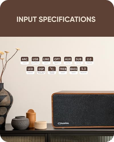 Altavoces de estantería de cobre Onara Bluetooth 5.3 salida subwoofer entradas ópticas 4