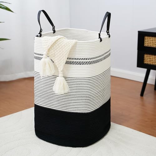 danpinera 100L Nursery Hamper, Tall Woven Laundry Basket with Long