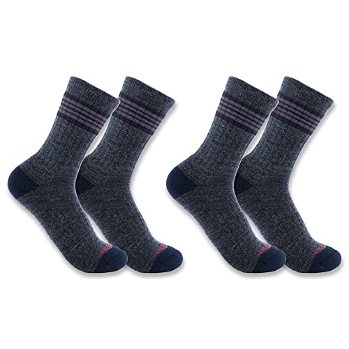 Image of Carhartt womens Midweight Stripe Crew Sock 2 Pack