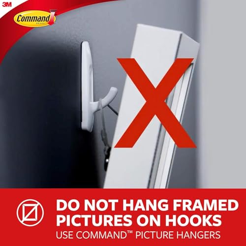 Command Medium Designer Hooks, 2 Hooks and 4 Command Strips, Damage-Free Hanging Wall Hooks with Adhesive Strips, No Tools Adhesive Hooks for Hanging, Organization and Storage, Holds up to 3 lb