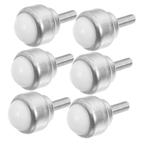 Hohopeti 6pcs Ball Casters Caster Wheels Furniture Pads Mini Rotating Wheels Ball Transfers Bearing Roller Feeder Ball Transfer Units Caster Roller Bearing Mini Swivel Wheels Silver Nylon