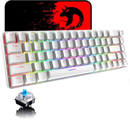 65% wired gaming keyboard & mouse combo (68-key) white/blue
