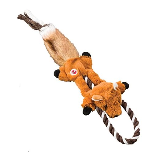 SPOT Ethical Pets Fox Mini Skinneeez Tugs Dog Stuffingless Toy, 14"