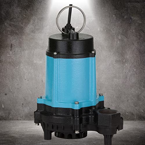Image of Little Giant 10EC-CIM 115-Volt, 1 /2 HP, 4020 GPH Manual Cast Iron Sump /Effluent /Emergency Pump with Polypropylene base (no switch), 20-ft. cord, Blue, 510800