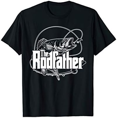 Ki The RodFather Fishing Tee ShirtsThe Rodfather T Shirt - Funny Parody Fishing Gifts T-shirt