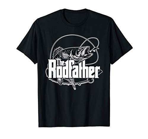 Ki The RodFather Fishing Tee ShirtsThe Rodfather T Shirt - Funny Parody Fishing Gifts T-shirt