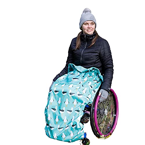 Fußsack für Rollstühle für Erwachsene - Fleece-Futter - wasserdicht - Universalgröße Einfach zu befestigen (Möwe) Cover