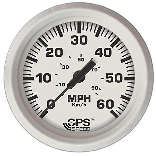 Faria Beede Instruments Faria 33147 Dress Speedometer GPS Studded 4' - White, 60 MPH