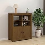 Artisanat solide : l'ensemble de l'étagère est fabriquée en bois de pin massif laqué avec grain droit, le plateau supérieur robuste peut supporter jusqu'à 30 kg et présente avec style des vases, des cadres photo ou une machine à café.