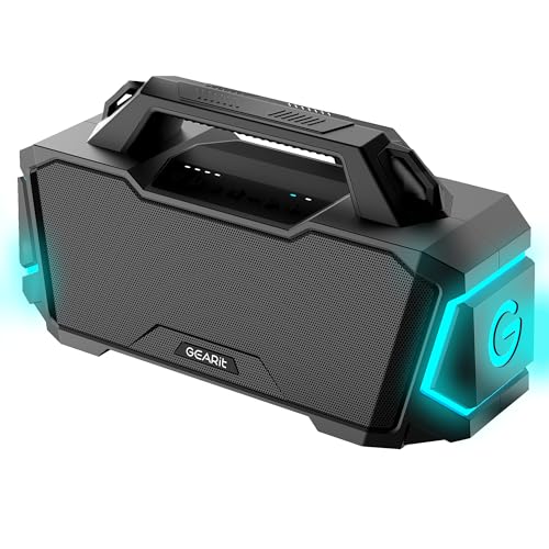 GEARit Portable Bluetooth Speaker Wireless w/ 120W Loud Audio Output - IPX6 Water-Resistant Speakers - 5.3 Bluetooth, AUX, TWS, MicroSD, EQ and Power Bank - Perfect for Gift/Home/Outdoor/Party