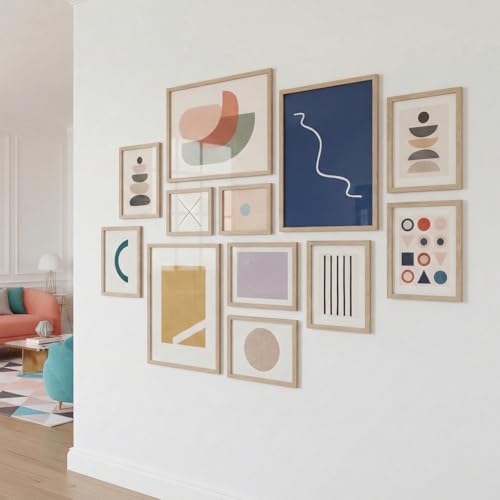 Image of HOTHOUSE Photo Frame For Wall decoration | Wooden Frames For living room Office | Aesthetic Frames For Wall Decor Gifts | Photo frame for Home Decor Bedroom | Set of 12 (BROWN, Combo-4)