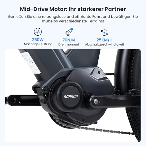 Touroll Urbano 3 27,5 Zoll City E-Bike mit 70N.M Mittelmotor und 36V 13Ah Akku Pedelec Cityräder Elektrofahrrad, Max Geschwindigkeit 25km/h Max Reichweite 120km, Erwachsene Herren Damen Ebike – Bild 3