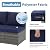 JOIVI 7 Piece Outdoor Patio Furniture Set, Patio Conversation Set with Aluminum Top Dining Table, Rattan Dining Sectional Sofa Set with Ottomans for Deck, Backyard, Navy Blue