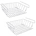Panier Suspendu, Panier de Rangement Sous Étagère Métallique Paniers à Étagères Empilables,Panier de Rangement de Cuisine pour Cuisine,Bureau,Salle de Bain- Blanc (2pcs)
