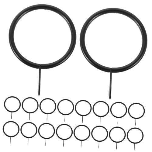 Alipis 25 Sets Black Metal Curtain Rings with Eyelets Sturdy Drapery Clips for Window and Shower Rods and Humidity Resistant Curtain Accessories Modern Minimalist Design