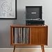 Crosley CR8017B-BK Voyager Vintage Portable Vinyl Record Player Turntable with Bluetooth in/Out and Built-in Speakers, Black