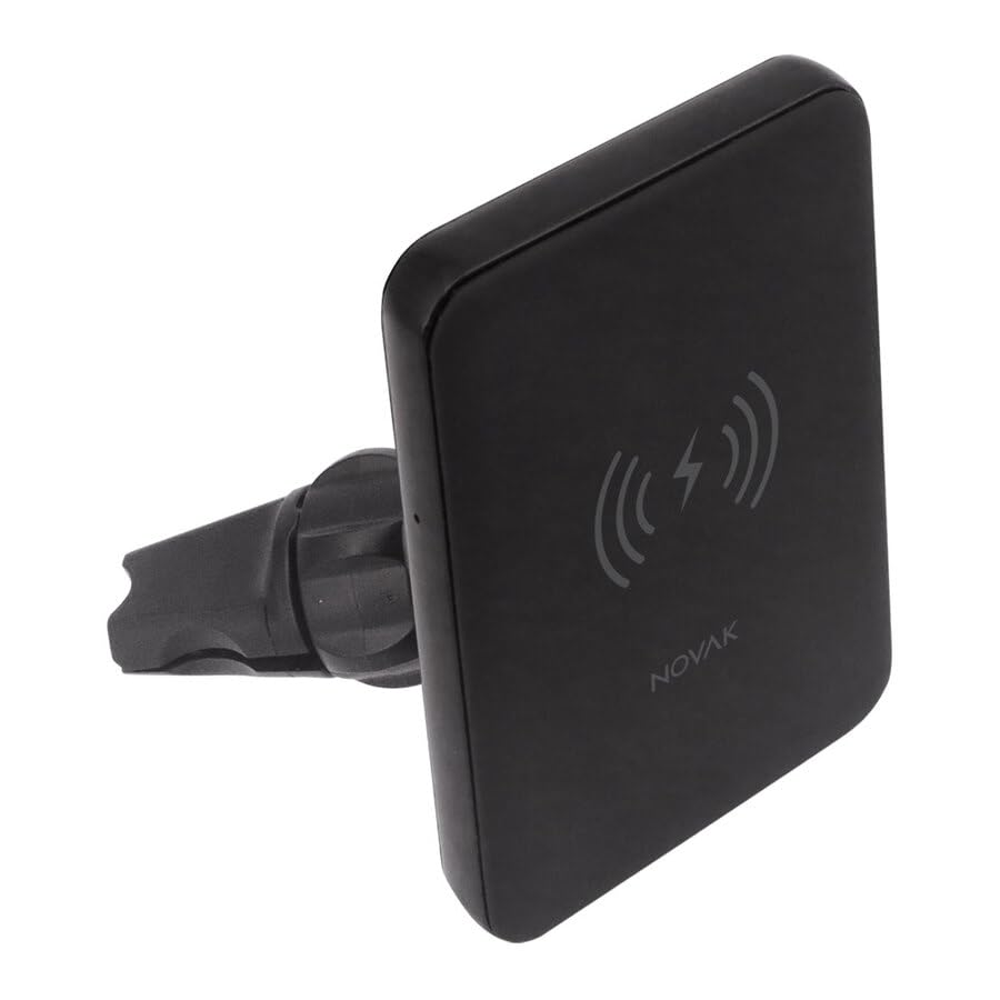 NOVAK Caricabatteria da Auto Wireless per Presa d'Aria Smartphone per Auto per iPhone Samsung - Supporto Smartphone Auto, Ricarica Wireless, Compatibile iPhone