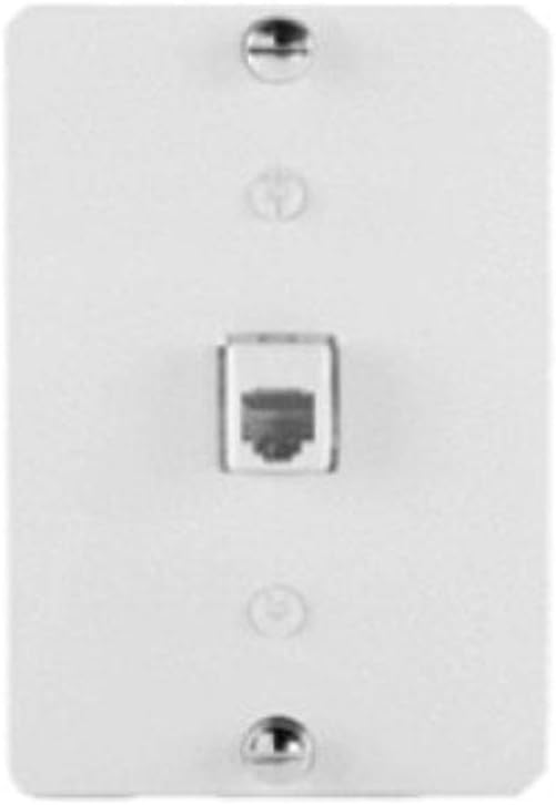 Legrand On-Q WP2002WH Terminating Wall Phone Plate, Single 1 Gang 6P6C RJ25 Phone Jack Wall Plate for Phone Access, White