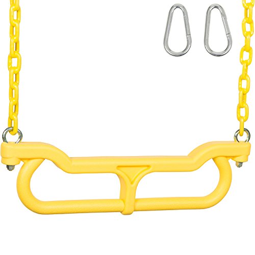 Swing Set Stuff 3.5' Coated Chain and SSS Logo Sticker Combo Trapeze, Yellow