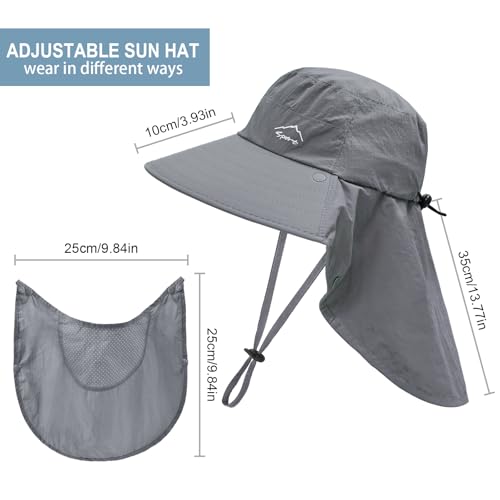 Image of Sun Hat for Men Women with Neck Flap,UPF 50+ UV Protection Fishing Hat