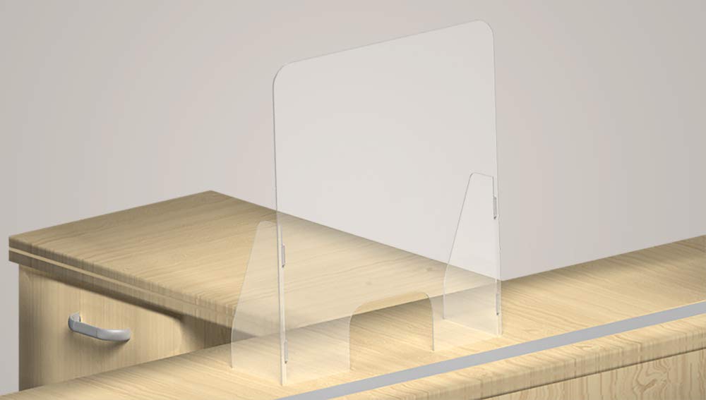 Oedim Mampara de protección en metacrilato de 3 mm 66x75cm | Pantallas Protectoras de metacrilato en Diferentes Medidas | Separadores de mostrador