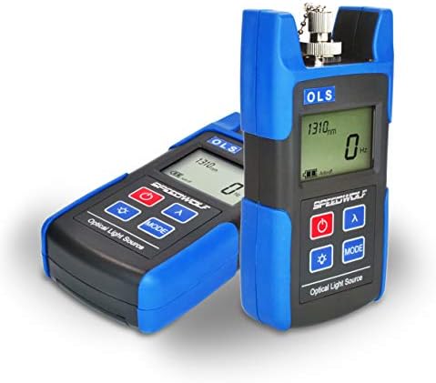 speedwolf 1310/1550nm FTTH Fiber Optic Light Source Mini Fiber Optic Tools with SC FC ST Adpater for Optical Fiber Maintenance(OLS622N)