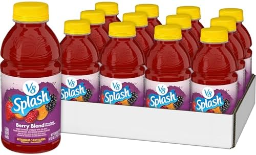 V8 Splash Berry Blend Flavored Juice Beverage, 16 fl oz Bottle (12 Pack)