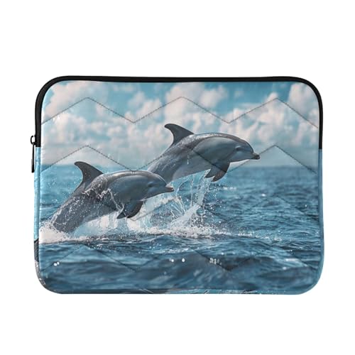 Funda para portátil 13-14 pulgadas con diseño de delfines miniatura 1