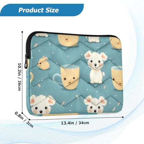 Funda para portátil de 13-14 pulgadas con diseño Tea Cup Dog miniatura 3