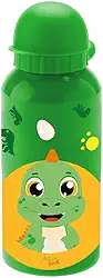 Garrafa Infantil de Dinossauro, Inox, Verde, 400ml, com Bico, Design Divertido para Crianças (VERDE)