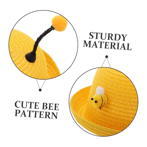 Beaupretty Girl Sun Hat with Adorable Bee Pattern Breathable Cap for Boys and Girls Uv Beach Hat Fun and Cute Design for and Family Activities Yellow3