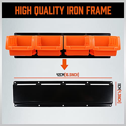 Horusdy 12Pc Bin Wall Mounted Storage Bins Parts Rack Organizer Garage Plastic Shop Tool, Tools For Men Tools Gift #TOP7