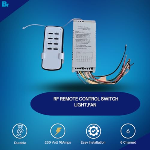 Blackt Electrotech: 240 Volt RF Remote control switch for 6 Channel (Long Range 70 Mtr)