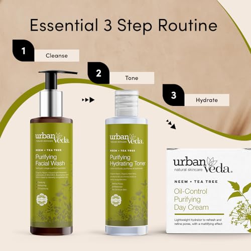 Urban Veda Acne Moisturizer Face Cream | Pore Minimizer for Face with Witch Hazel | Face Moisturizer for Oily Skin | 100% Natural Acne Treatment for Face | Face Cream For Women & Men |Vegan|1.7 Fl oz