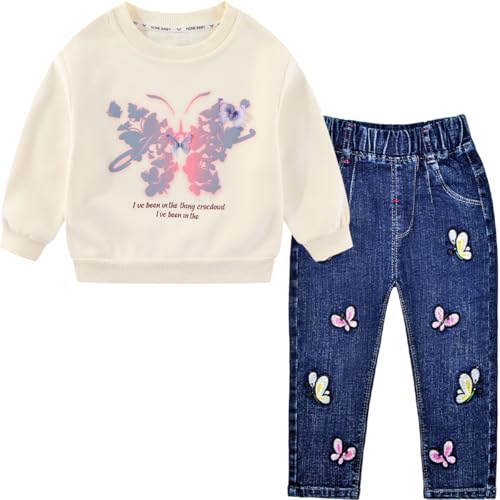 Conjunto de ropa de primavera y otoño para niñas camiseta y vaqueros